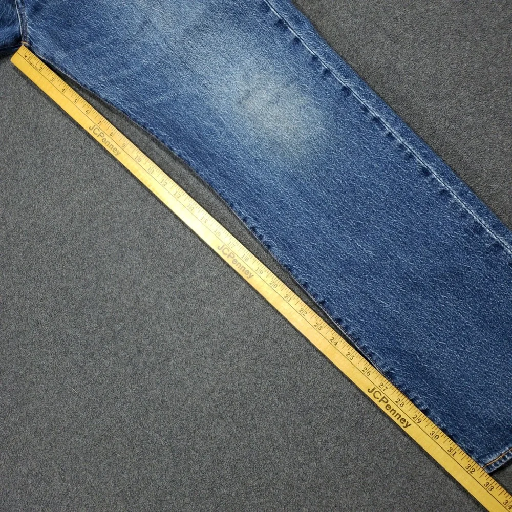 Levi Premium Big E Jeans Mens 38x34 Blue Medium Wash Denim Button Fly‎